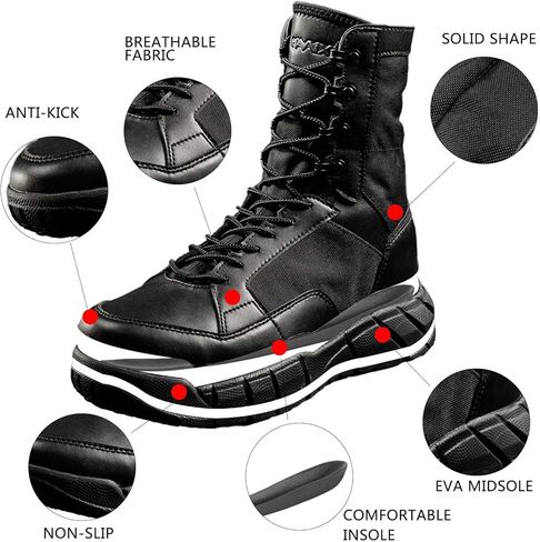 PAVEHAWK Men's 8 inch Tactical Boots Outdoor Casual Lightweight Coyote Military Boots for Hiking Work Combat in Saudi Arabia