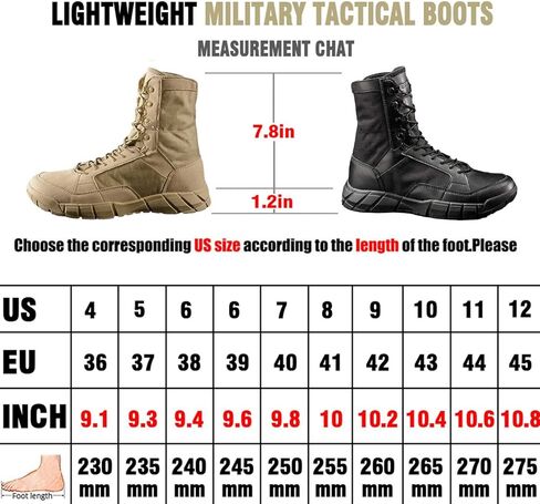 PAVEHAWK Men's 8 inch Tactical Boots Outdoor Casual Lightweight Coyote Military Boots for Hiking Work Combat in Saudi Arabia