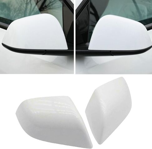 Left & Right Side Rearview Mirror Cover Cap For Tesla Model 3 2017 2018 2019 2020 2021 2022 2023 2024 (Silver) in Kuwait