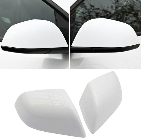 Left & Right Side Rearview Mirror Cover Cap For Tesla Model 3 2017 2018 2019 2020 2021 2022 2023 2024 (Silver) in Kuwait