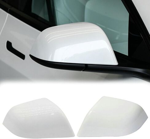 Left & Right Side Rearview Mirror Cover Cap For Tesla Model 3 2017 2018 2019 2020 2021 2022 2023 2024 (Silver) in Kuwait