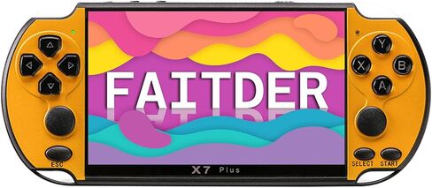 FAITDER X7Plus 5.1-inch Linux System Portable Retro Handheld Video Game Console, Built-in 10500+ Free Games PS1/GBC/GBA/FC/MD/Arcade, Dual Stick Game Console，Kids Gift（Blue） in Saudi Arabia