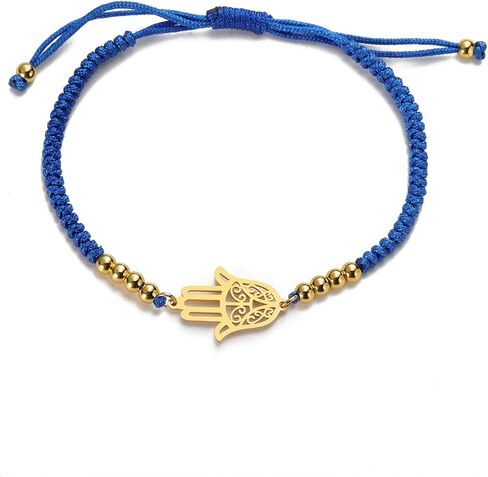 EUEAVAN Hamsa Bracelet Hand of Fatima Bracelet Adjustable Beaded Couple Bracelets Kabbalah Fatima Hand Amulet Jewelry Handmade Braided Rope Lucky Red String Bracelet in Kuwait
