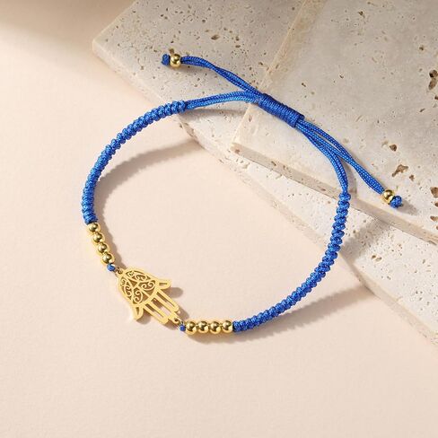 EUEAVAN Hamsa Bracelet Hand of Fatima Bracelet Adjustable Beaded Couple Bracelets Kabbalah Fatima Hand Amulet Jewelry Handmade Braided Rope Lucky Red String Bracelet in Kuwait