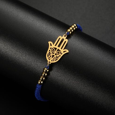 EUEAVAN Hamsa Bracelet Hand of Fatima Bracelet Adjustable Beaded Couple Bracelets Kabbalah Fatima Hand Amulet Jewelry Handmade Braided Rope Lucky Red String Bracelet in Kuwait