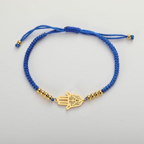 EUEAVAN Hamsa Bracelet Hand of Fatima Bracelet Adjustable Beaded Couple Bracelets Kabbalah Fatima Hand Amulet Jewelry Handmade Braided Rope Lucky Red String Bracelet in Kuwait