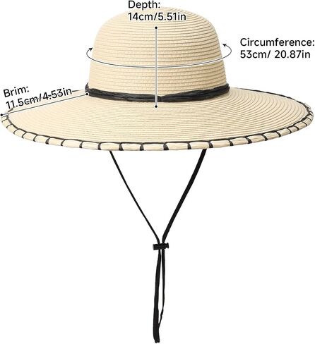 Cierto Sun Straw Hat for Women: Womens Foldable and Packable Beach UV Protection Floppy Hats with Wide Brim and Chin Strap in Saudi Arabia
