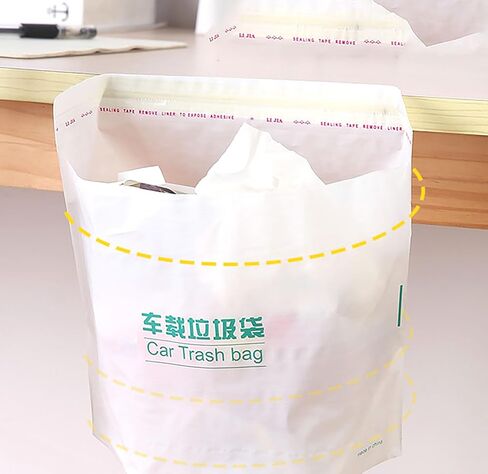 Standable Self-adhesive Trash Bag, 60 Pcs 8.5 Inch x 7 Inch Car Garbage Bag for Disposable Garbage Storage of Automobile and Kitchen (60) in Saudi Arabia