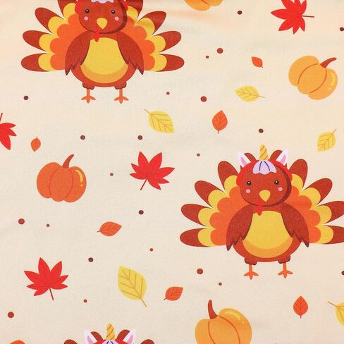 Thanksgiving Toddler Girls Turkey Pumpkin Outfits Set Ruffle T-Shirt Dress and Pants Outfit Set 3-8Years in Saudi Arabia