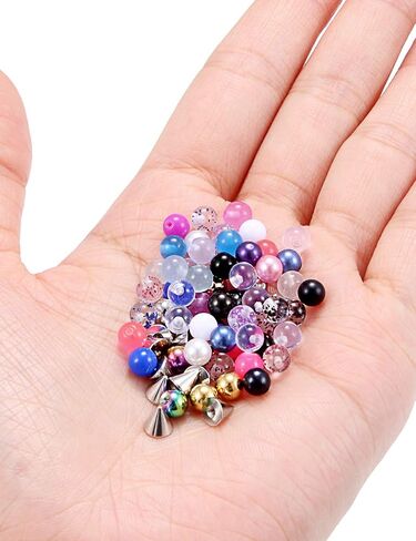 Jenxnjsjo 16/14g 5mm Replacement Piercing Balls Parts Surgical Stainless Steel for Belly Button Naval Nipple Tongue Ring Industrial Barbell Earrings Bridge Cheek Body Jewelry Women Mens in Saudi Arabia