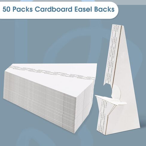 Lineco, 50 Pack Cardboard Easel Backs 5 Inch, Self Stick Double Wing Easel Stand, Display Signs, Cards, Photographs, Brochures, Posters, Craft Projects, White in Saudi Arabia