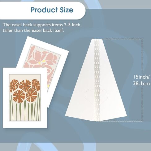 Lineco, 50 Pack Cardboard Easel Backs 5 Inch, Self Stick Double Wing Easel Stand, Display Signs, Cards, Photographs, Brochures, Posters, Craft Projects, White in Saudi Arabia