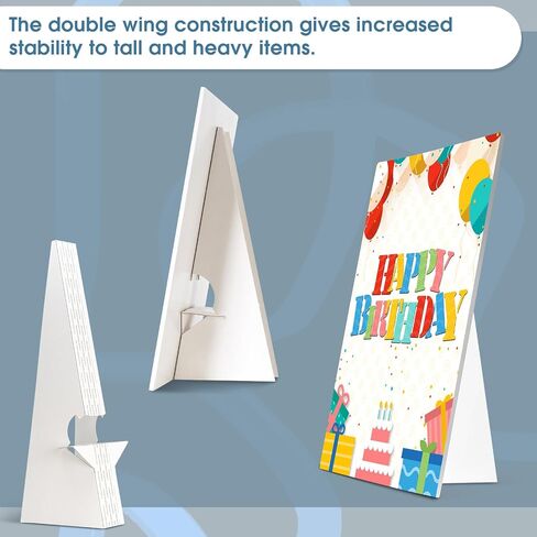 Lineco, 50 Pack Cardboard Easel Backs 5 Inch, Self Stick Double Wing Easel Stand, Display Signs, Cards, Photographs, Brochures, Posters, Craft Projects, White in Saudi Arabia