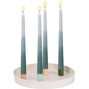Candlesticks Metal Candle Holder Tray with 4 Magnetic Candlestick Holders Macaron Pillar Candleholders,Candlesticks are Decorated As Wedding, Banquet, Party