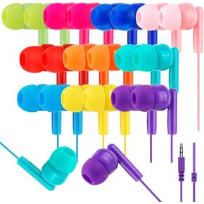 Earbud Bulk Kids Headphone for Classroom School 200 Pack,Wholesale Classroom Students Wired Earphones with 3.5 mm Jack for Computers Chromebook Laptop PC (Mixed Colors)