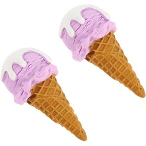 Vaguelly 2pcs Simulated Ice Cream Mold Dessert Shop Display Accessories Fake Ice Cream Cone Prop Realistic Ice Cream Ice Cream Cone Model Ice Cream Prop Water Cup Food Play Resin The Party