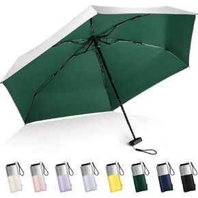 LEAGERA Mini Umbrella For Purse - UPF 50+ UV Blocker Sun Protection Umbrella, Small Micro Travel Parasol Design for Women in Kuwait