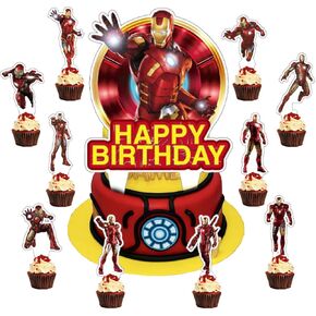 37 قطعة 𝓘𝓻𝓸𝓷 𝓜𝓪𝓷 لتزيين الكيك مع قطعة واحدة𝓘𝓻𝓸𝓷 𝓜𝓪𝓷 لتزيين الكيك، 36 قطعة من أغطية الكب كيك اللطيفة لديكورات حفلات أعياد الميلاد in Kuwait