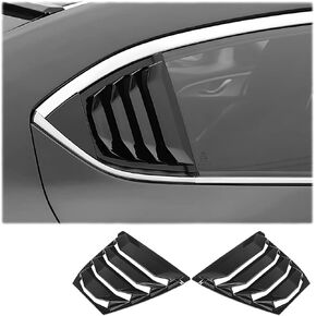 2Pcs Rear Side Window Louvers Air Vent Scoop Shades Cover Blinds Trim for MAZDA 3 Axela 2014 2015 2016 2017 2018 - ABS Carbon Fiber Sport Accessories.