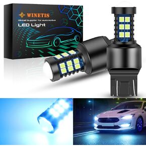 7443 W21-5W LED Bulbs Ice Blue LED DRL Turn Signal Light 7440 7441 7444 T20 W21W LED Daytime Running Parking Reverse Light 3030 30SMD Super Bright with Low Consumption, Pack of 2