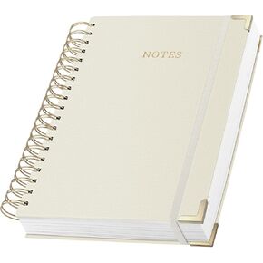 Spiral Notebook Journal, 328 Pages Linen Hardcover College Ruled Notebook, Lined Thick Journals for Women Men, A5 Thick Spiral Journal for Writing, 100GSM Paper, Cute Notebooks for Work School