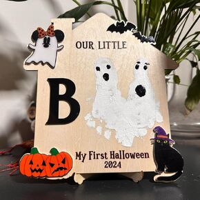 Baby Halloween Crafts, Baby's First Halloween Footprint Sign, My First Halloween Sign, Baby First Halloween Keepsake, Baby Halloween Treats, Halloween Decoration For Baby, Handprint Sign For Baby