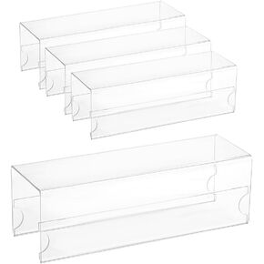 OLYCRAFT 4 Pcs Acrylic Cubicle Name Plate Holder Clear Double-Sided Cubicle Holder Office Business Sign Holder Changeable Nameplate Stand 7.9x2.5x2.4 Inch for Home Office Fits 2 Inch Cubicle Wall