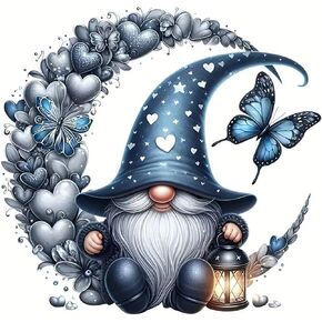 CHWGLFGG 5D Gnome Diamond Painting Kits for Adults Beginners,DIY Round Drill Diamond Art Kits Full Moon Love,Paint by Diamonds Dot Gem Art Crystal Easy,Home Wall Decor 11.8 X 11.8 Inch.