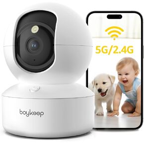 2K Pet Camera Indoor Security Camera 5G/2.4GHz WiFi Cameras for Baby Dog Camera with Phone App, 360° Pan & Tilt, 2-Way Audio, Night Vision, Camera with 64G TF Card, K30