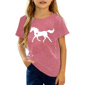 Horse Shirts for Girls Love Horses Shirt Youth Horseback Riding Casual Animal Graphic Tees 8-15 Year Old