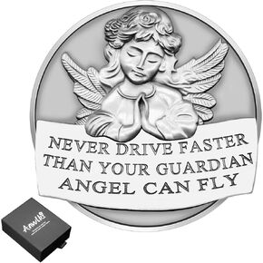Guardian Angel Visor Clip Car Guardian Angel Medal Accessories Bless Driving Safety Religious Gift for Driver, Family, Parent, Friend (1)