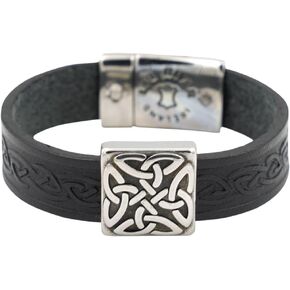 Briomhar Irish Leather Celtic Knot Bracelet - Irish Jewelry Made in Ireland