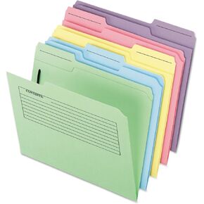 Pendaflex 45270 Printed Notes Folders with Fastener, 1/3 Cut Top Tab, Letter, Assorted (Pack of 30)