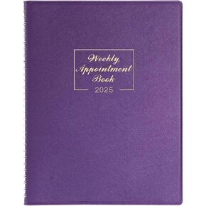 2025-2026 Weekly Appointment Book - Daily Planner 2025-2026 from July 2025 - June 2026, 8.5" x 11", 15-Minute Interval, Flexible Leather Cover, 12 Monthly Tabs, Back Pocket
