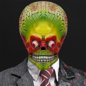 Alien Mask Realistic Mars Attacks Mask Funny Brain Alien Masks Scary Monster Mask Halloween Costume Props Adult