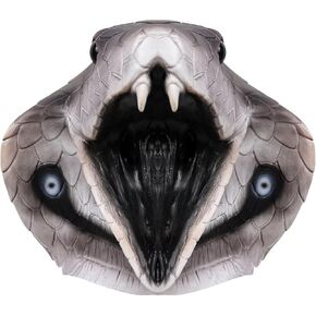 Snake Skin Mask Full Head Latex Cosplay Mask Latex Animal Cobra Head Mask Halloween Costume Party for Adult