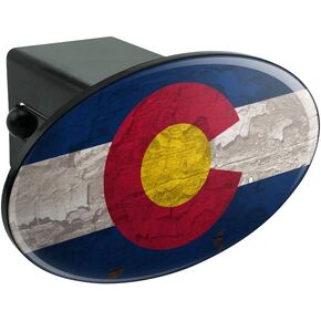 GRAPHICS & MORE Rustic Distressed Colorado State Flag Oval Tow Trailer Hitch Cover Plug Insert