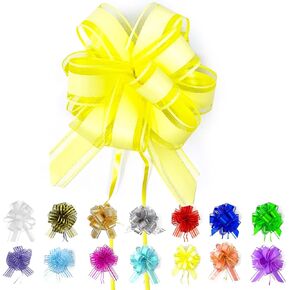 Allgala 12-pc 6 Inch Large Everyday Pull Bows-Black Gold-GP92022