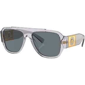 Versace VE 4436U 530580 Transparent Grey Plastic Pillow Sunglasses Blue Lens