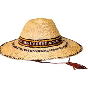 African Hat for Men and Women, Straw and Leather Fulani Hat, Ethically Sourced from Ghana