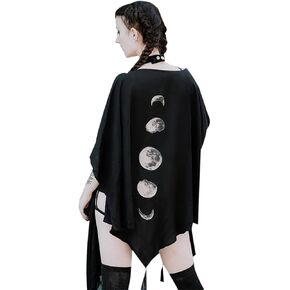 Witch Cloak for Women Gothic Vampire Cape Short Black Costume