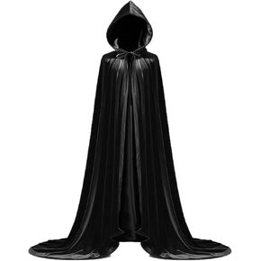 عباءة مخملية بغطاء للرأس للجنسين مع غطاء للرأس لحفلات الهالوين زي الساحرة وعباءة مصاص الدماء للرجال والنساء in Kuwait