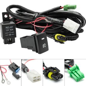 H10 H12 HB3 HB4 HIR2 Fog Light Wiring Harness Socket Wire Connector 12V 40A Relay Wire Harness Kit Switch ON/Off for Toyota Tundra Tacoma 4Runner Land Cruiser Sequoia for Scio'n for Lexus
