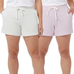 32 Degrees Cool Womens 2-Pack Pull On Short (Heather Charcoal/Heather Lead, Small)