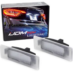 iJDMTOY OEM-Fit 3W Full LED License Plate Light Kit Compatible With Kia Optima K5 Cadenza & Hyundai Sonata, Powered by 18-SMD Xenon White LED & Can-bus Error Free