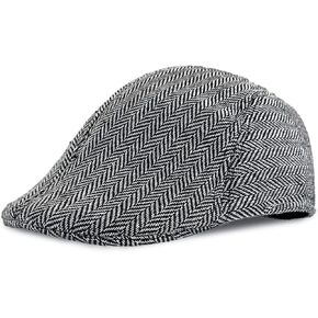 FuninCrea Men Flat Cap Warm 1920s Newsboy Hats Gatsby Ivy Irish Hats, Breathable Beret Cabbie Hat for Golf Driving Hunting