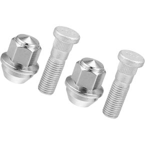 Motoforti Wheel Stud Bolt,Front Rear Left Right Wheel Lug Stud, for Ford EcoSport 2018-2021,Alloy Steel,No.CV6Z-1012-C/ACPZ-1012-H M12-1.5,Silver Tone