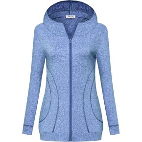 Womens Long Sleeve Zip Up Hoodies Workout Casual Sports Yoga Running Athletic Jackets in Kuwait
