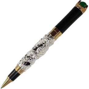 Gullor Retro Culture Jinhao Rollerball Pen 3D Dragon King Play Pearl Pattern Pen - Gold