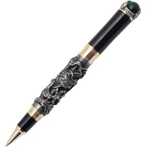 Gullor Retro Culture Jinhao Rollerball Pen 3D Dragon King Play Pearl Pattern Pen - Gold